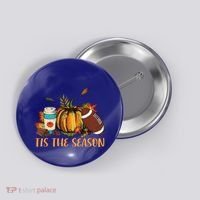 Pumpkin Spice Football Tis The Season Fall Thanksgiving Gift Gift Button thumb 0