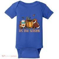Pumpkin Spice Football Tis The Season Fall Thanksgiving Gift Gift Baby Bodysuit thumb 0