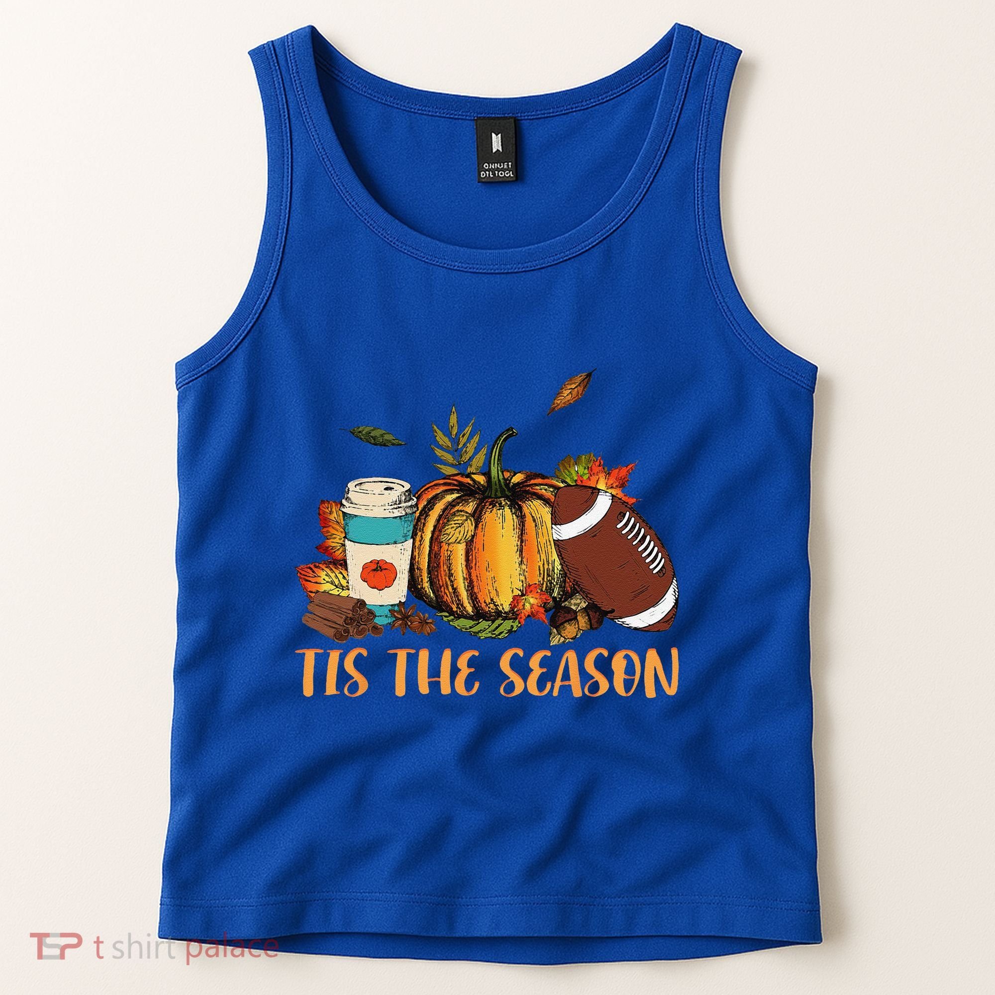 Pumpkin Spice Football Tis The Season Fall Thanksgiving Gift Gift Tank Top