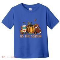 Pumpkin Spice Football Tis The Season Fall Thanksgiving Gift Gift Toddler T-Shirt thumb 0