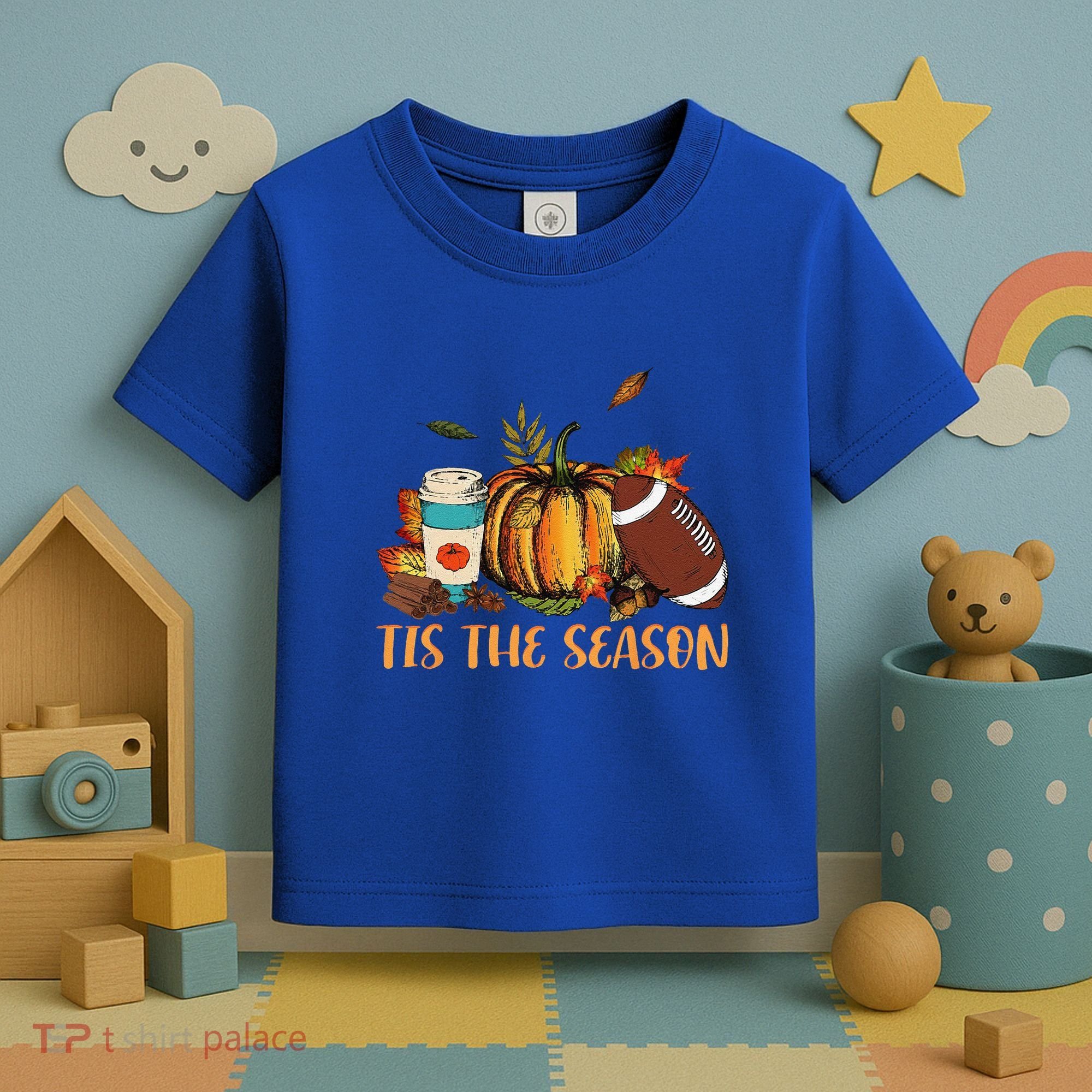 Pumpkin Spice Football Tis The Season Fall Thanksgiving Gift Gift Toddler T-Shirt
