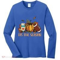 Pumpkin Spice Football Tis The Season Fall Thanksgiving Gift Gift Women's Long Sleeve Shirt thumb 0