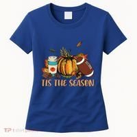 Pumpkin Spice Football Tis The Season Fall Thanksgiving Gift Gift Women's T-Shirt thumb 0