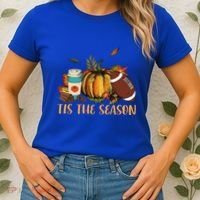 Pumpkin Spice Football Tis The Season Fall Thanksgiving Gift Gift Women's T-Shirt thumb 2