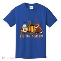 Pumpkin Spice Football Tis The Season Fall Thanksgiving Gift Gift Kids T-Shirt thumb 0