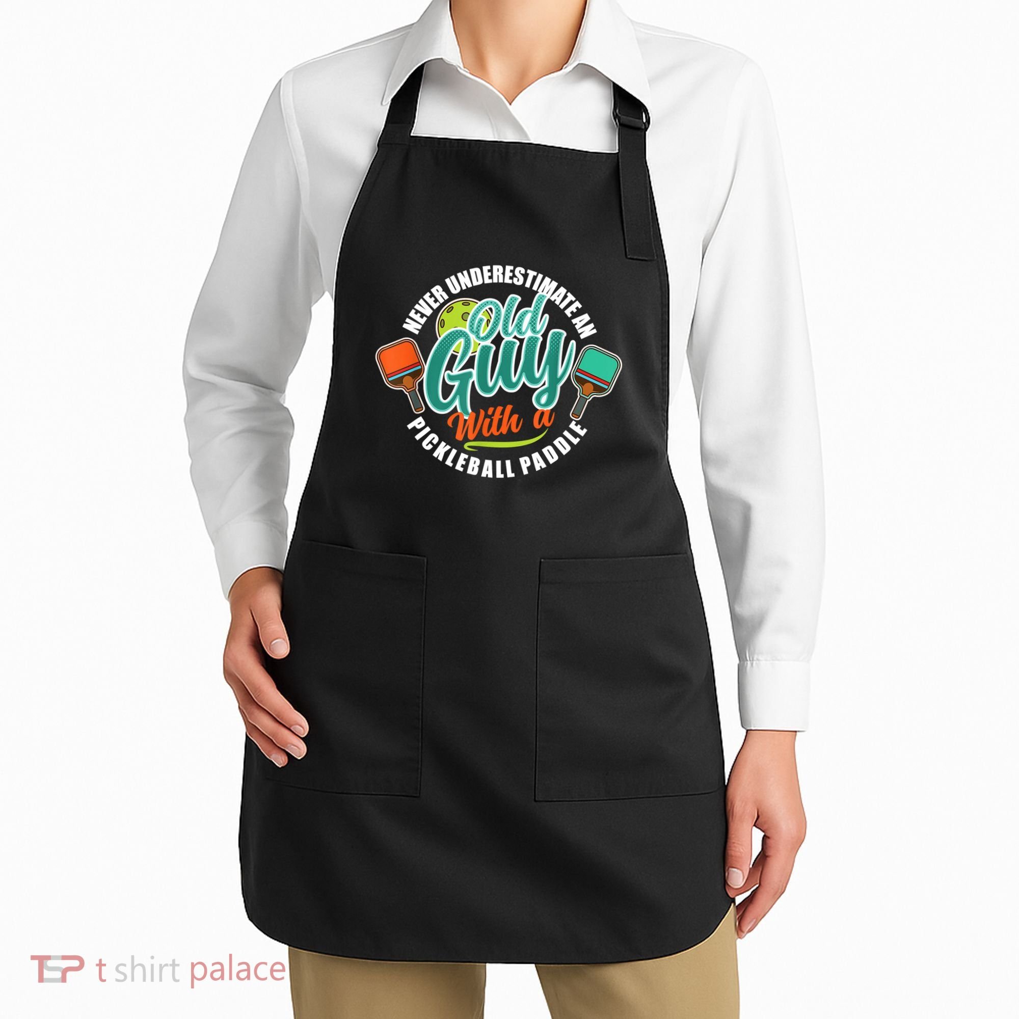 Pickleball Saying Grandma Old Guys Apron