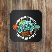 Pickleball Saying Grandma Old Guys Coaster thumb 0