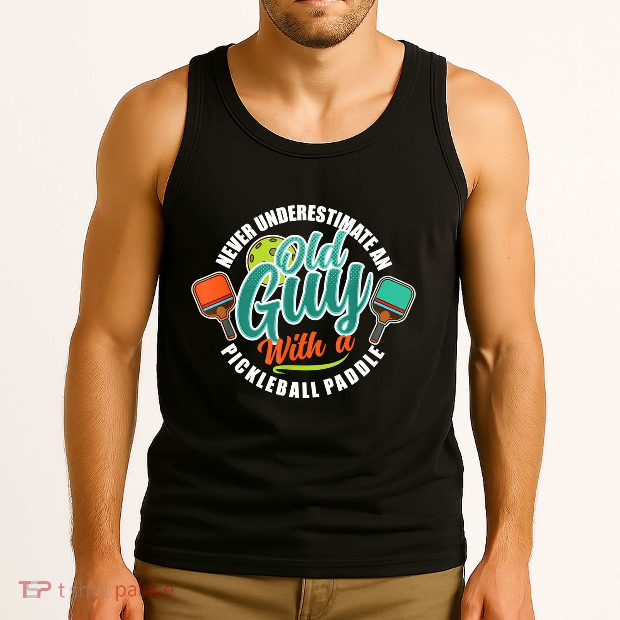 Pickleball Saying Grandma Old Guys Tank Top