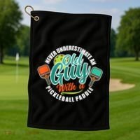 Pickleball Saying Grandma Old Guys Golf Towel thumb 1