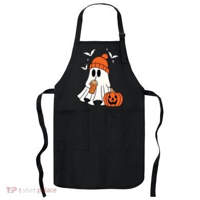 Pumpkin Spice Ghost Spooky Season Apron