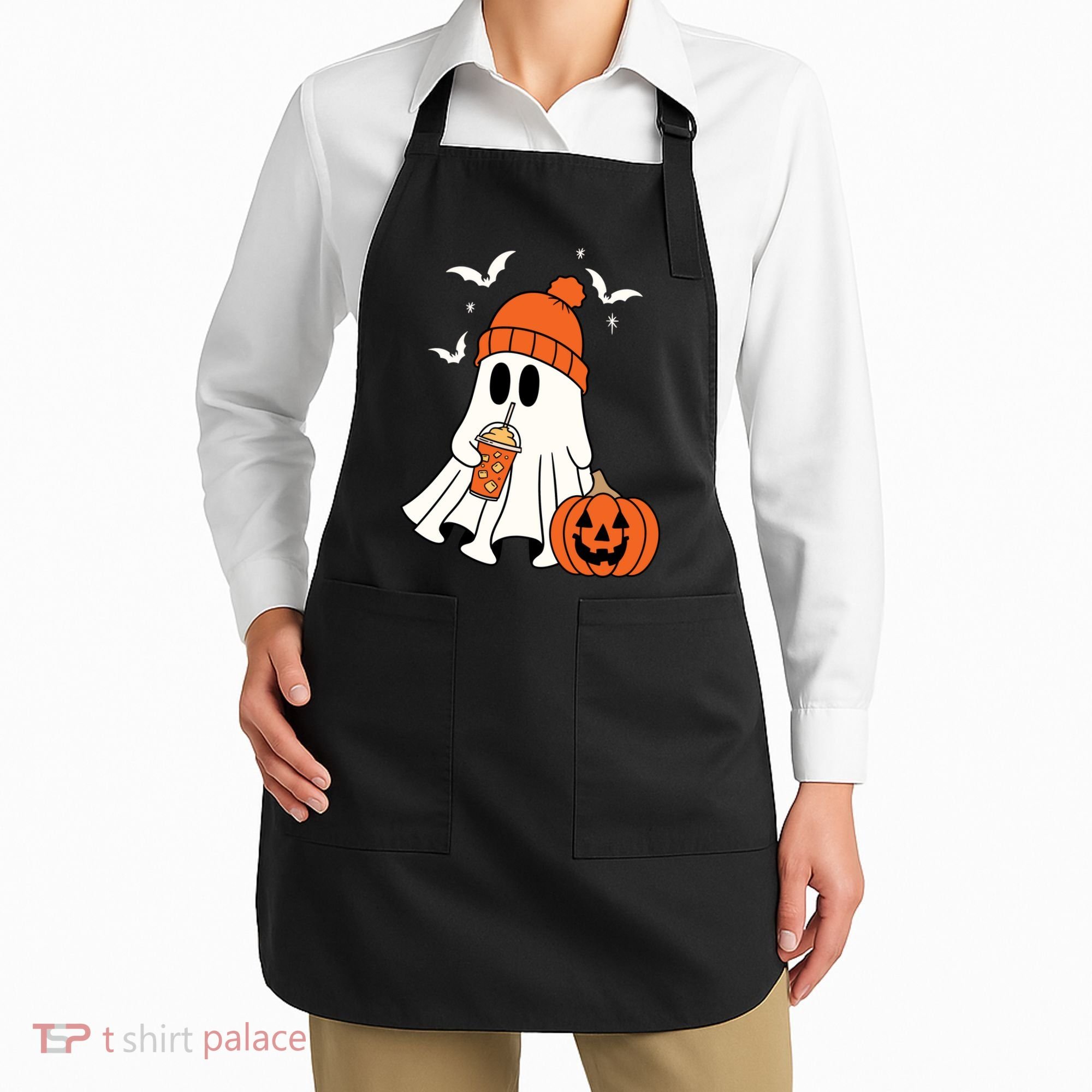 Pumpkin Spice Ghost Spooky Season Apron