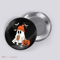 Pumpkin Spice Ghost Spooky Season Button thumb 0