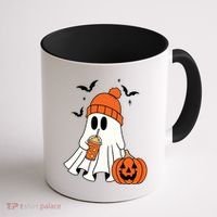 Pumpkin Spice Ghost Spooky Season Coffee Mug thumb 1