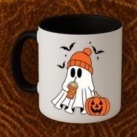 Pumpkin Spice Ghost Spooky Season Coffee Mug thumb 2