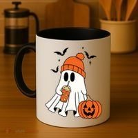 Pumpkin Spice Ghost Spooky Season Coffee Mug thumb 4