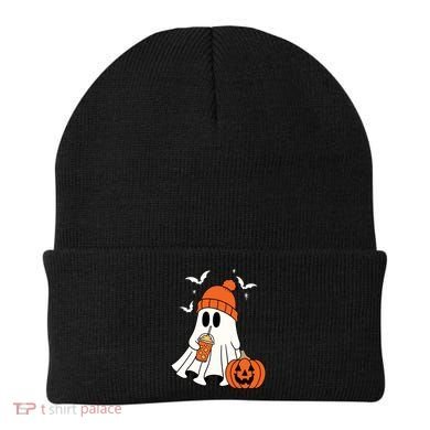 Pumpkin Spice Ghost Spooky Season Beanie