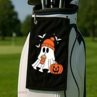 Pumpkin Spice Ghost Spooky Season Golf Towel thumb 2