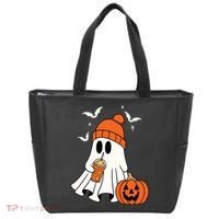 Pumpkin Spice Ghost Spooky Season Tote Bag thumb 0