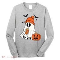 Pumpkin Spice Ghost Spooky Season Long Sleeve Shirt thumb 0