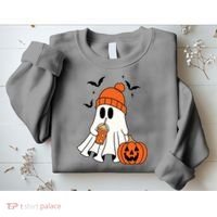 Pumpkin Spice Ghost Spooky Season Sweatshirt thumb 2
