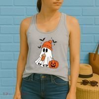 Pumpkin Spice Ghost Spooky Season Women's Tank Top thumb 2