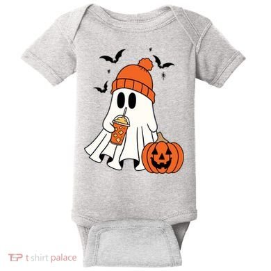 Pumpkin Spice Ghost Spooky Season Baby Bodysuit