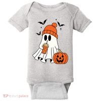 Pumpkin Spice Ghost Spooky Season Baby Bodysuit thumb 0