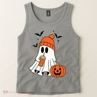 Pumpkin Spice Ghost Spooky Season Tank Top thumb 2