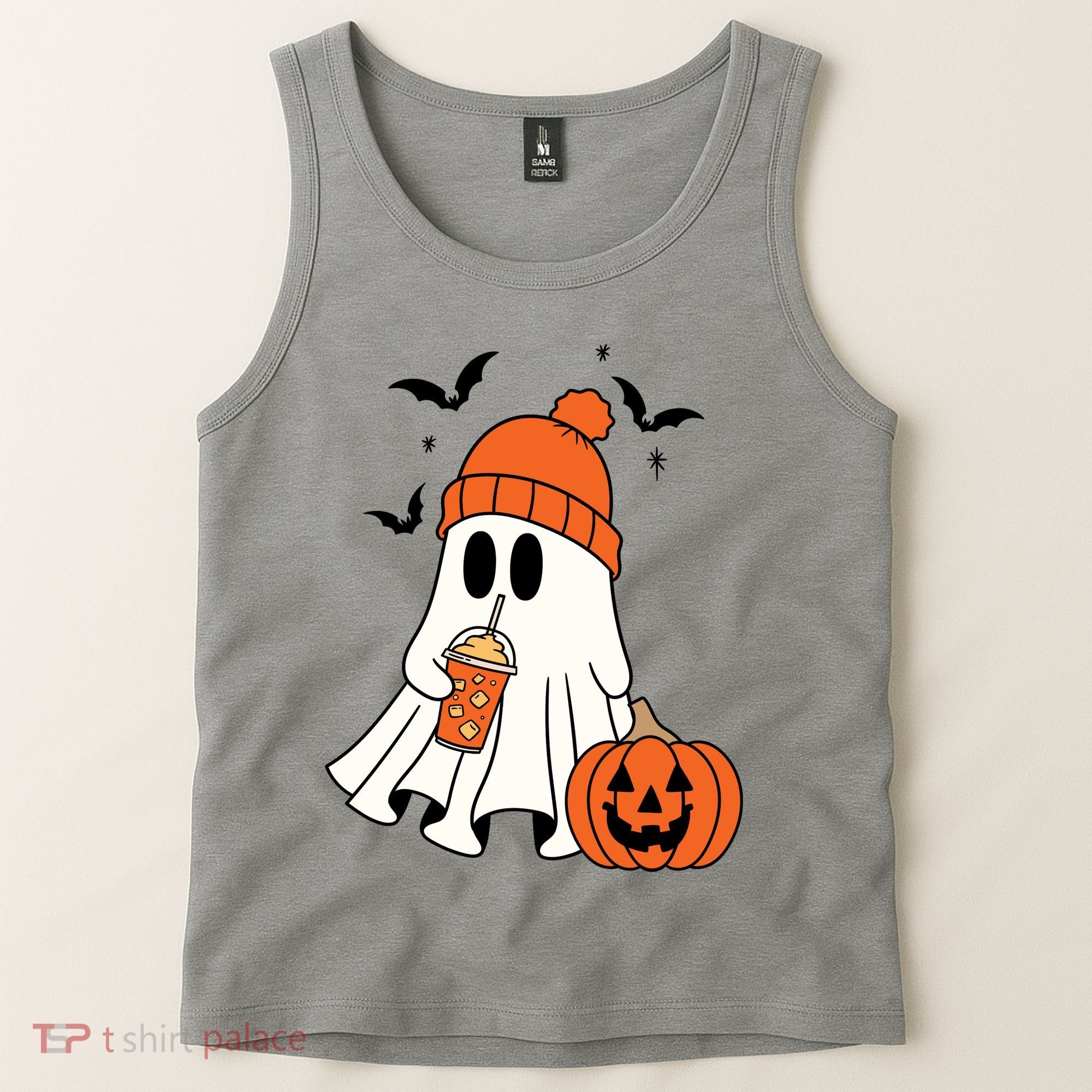 Pumpkin Spice Ghost Spooky Season Tank Top
