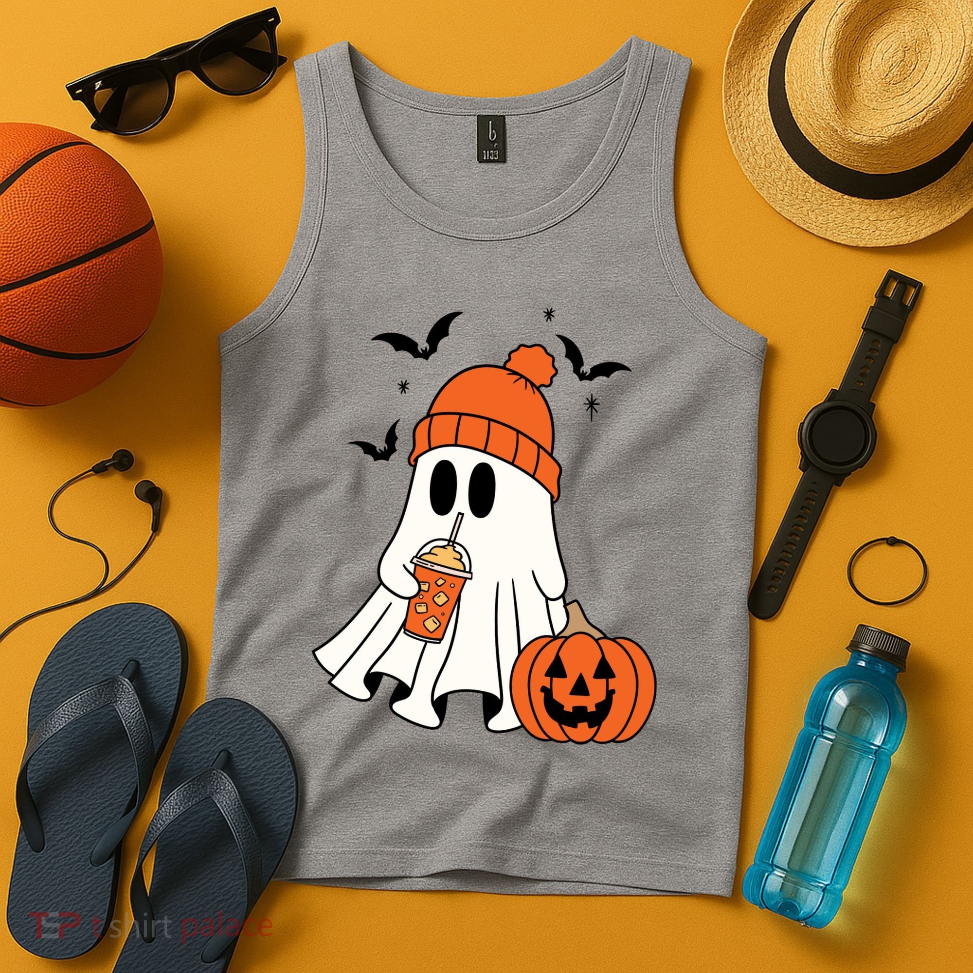 Pumpkin Spice Ghost Spooky Season Tank Top