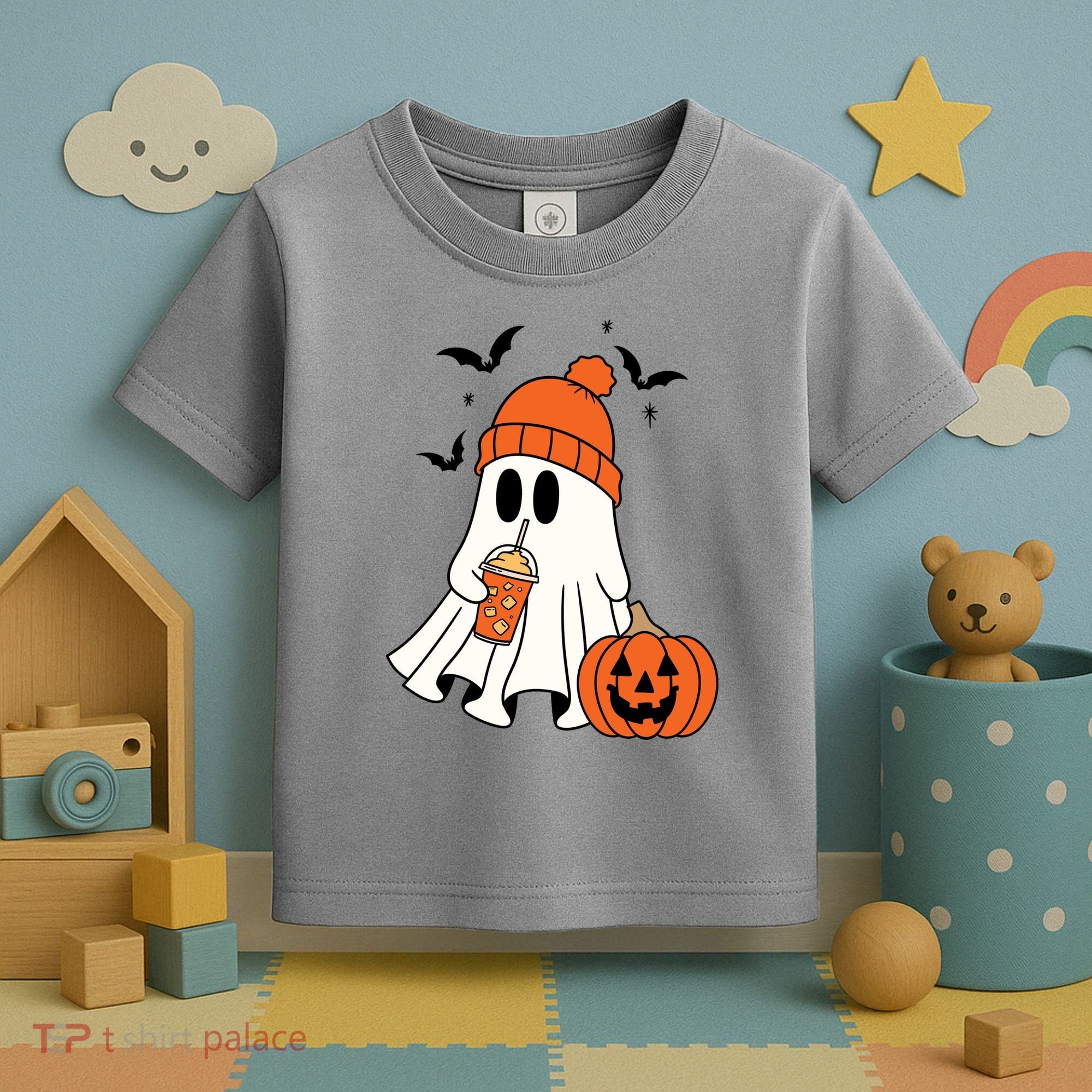 Pumpkin Spice Ghost Spooky Season Toddler T-Shirt