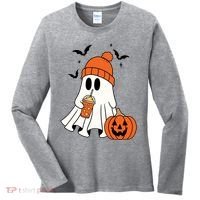 Pumpkin Spice Ghost Spooky Season Women's Long Sleeve Shirt thumb 0