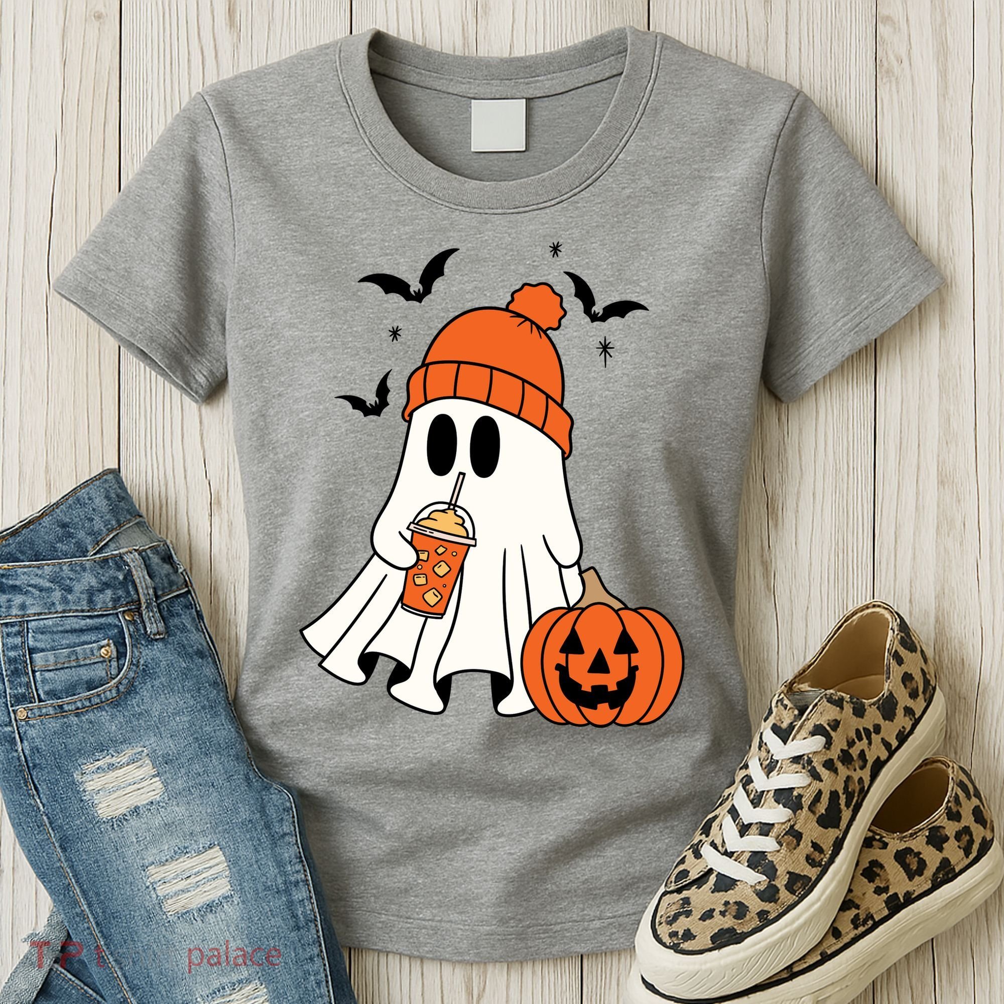 Pumpkin Spice Ghost Spooky Season Women's T-Shirt