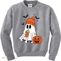 Pumpkin Spice Ghost Spooky Season Kids Sweatshirt thumb 0
