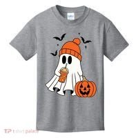 Pumpkin Spice Ghost Spooky Season Kids T-Shirt thumb 0