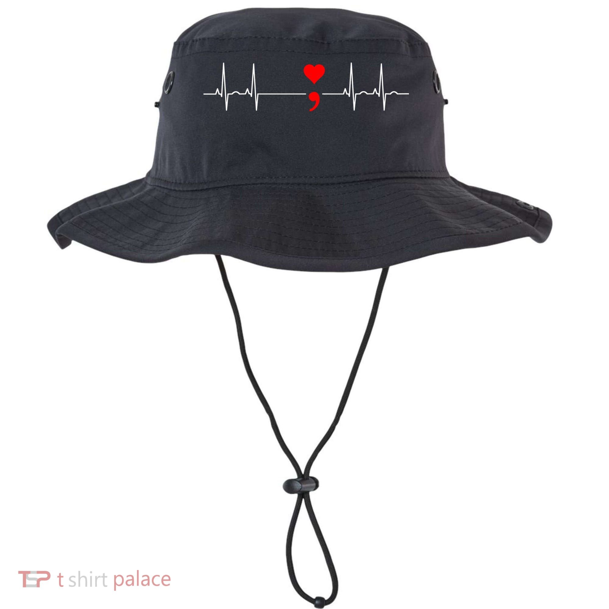 Project Semicolon Gift Suicide Prevention Great Gift Heartbeat Meaningful Gift Bucket Hat