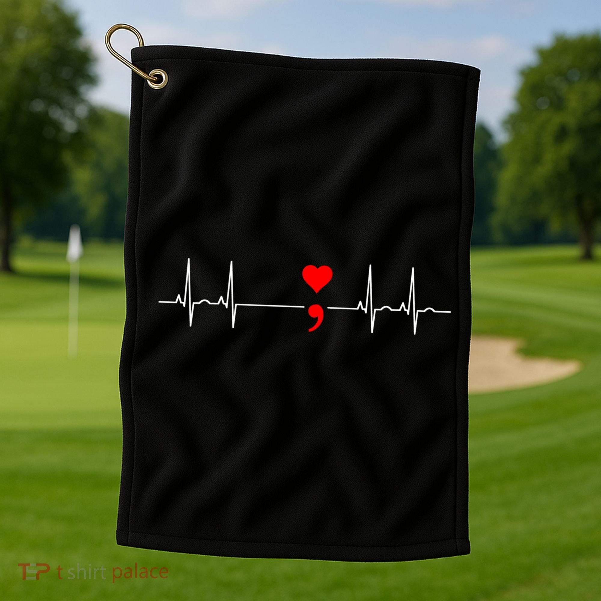 Project Semicolon Gift Suicide Prevention Great Gift Heartbeat Meaningful Gift Golf Towel