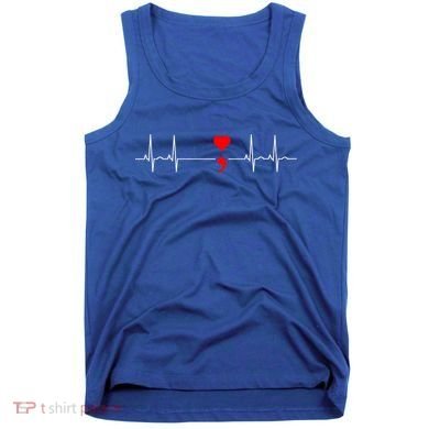 Project Semicolon Gift Suicide Prevention Great Gift Heartbeat Meaningful Gift Tank Top
