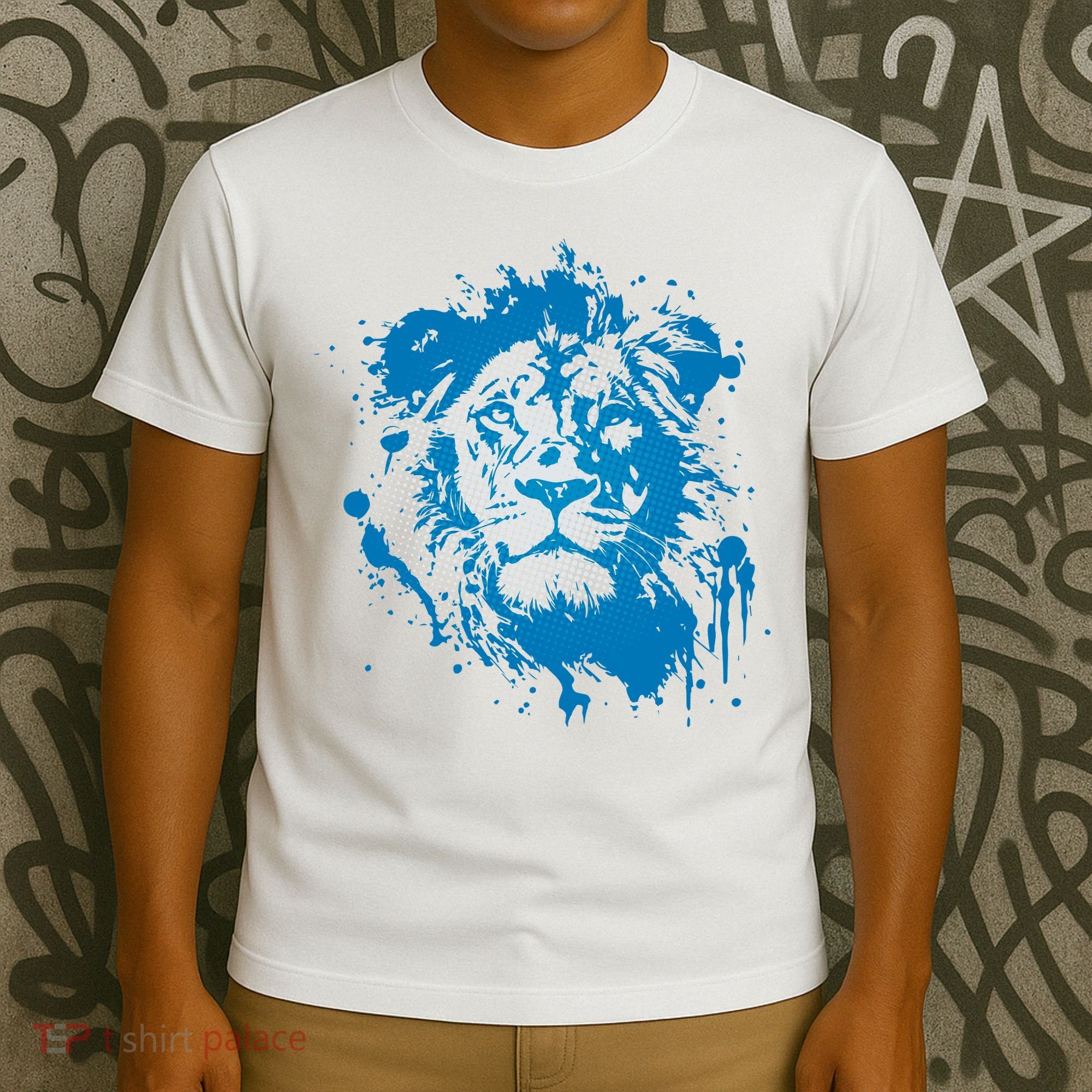 Paint Splat Graffiti Lions Football Sports Fan T-Shirt