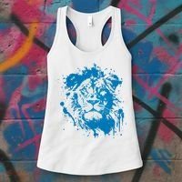 Paint Splat Graffiti Lions Football Sports Fan Women's Tank Top thumb 3