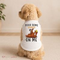 Pour Some Gravy On Me Funny Thanksgiving Turkey Doggie Tank thumb 2