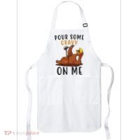 Pour Some Gravy On Me Funny Thanksgiving Turkey Apron thumb 0