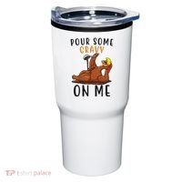 Pour Some Gravy On Me Funny Thanksgiving Turkey Tumbler thumb 0