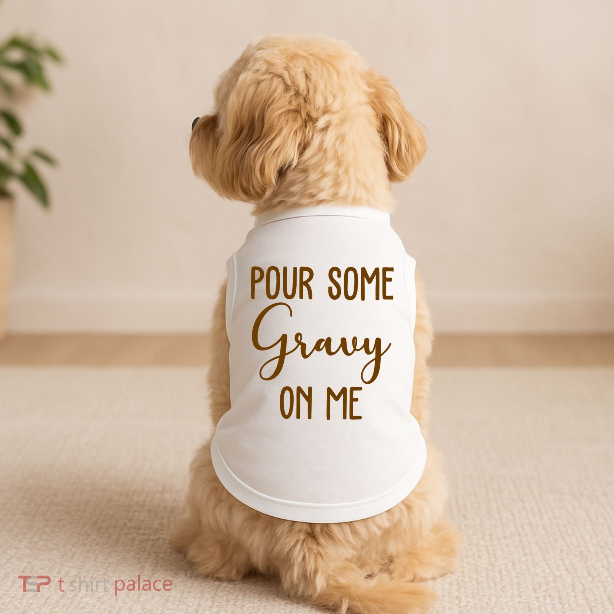 Pour Some Gravy On Me Funny Thanksgiving Doggie Tank