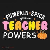 Pumpkin Spice Gives Me Teacher Powers Funny Fall Apron thumb 3