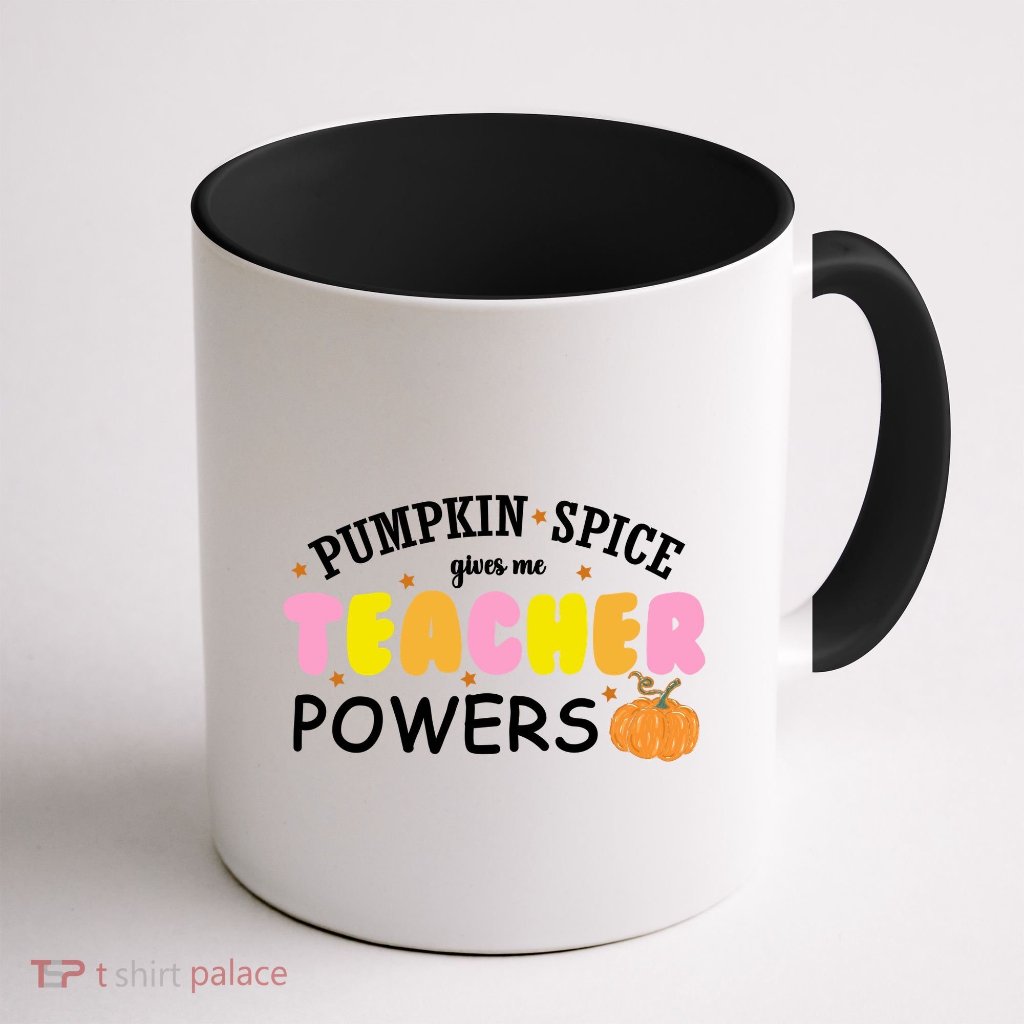 Pumpkin Spice Gives Me Teacher Powers Funny Fall Coffee Mug