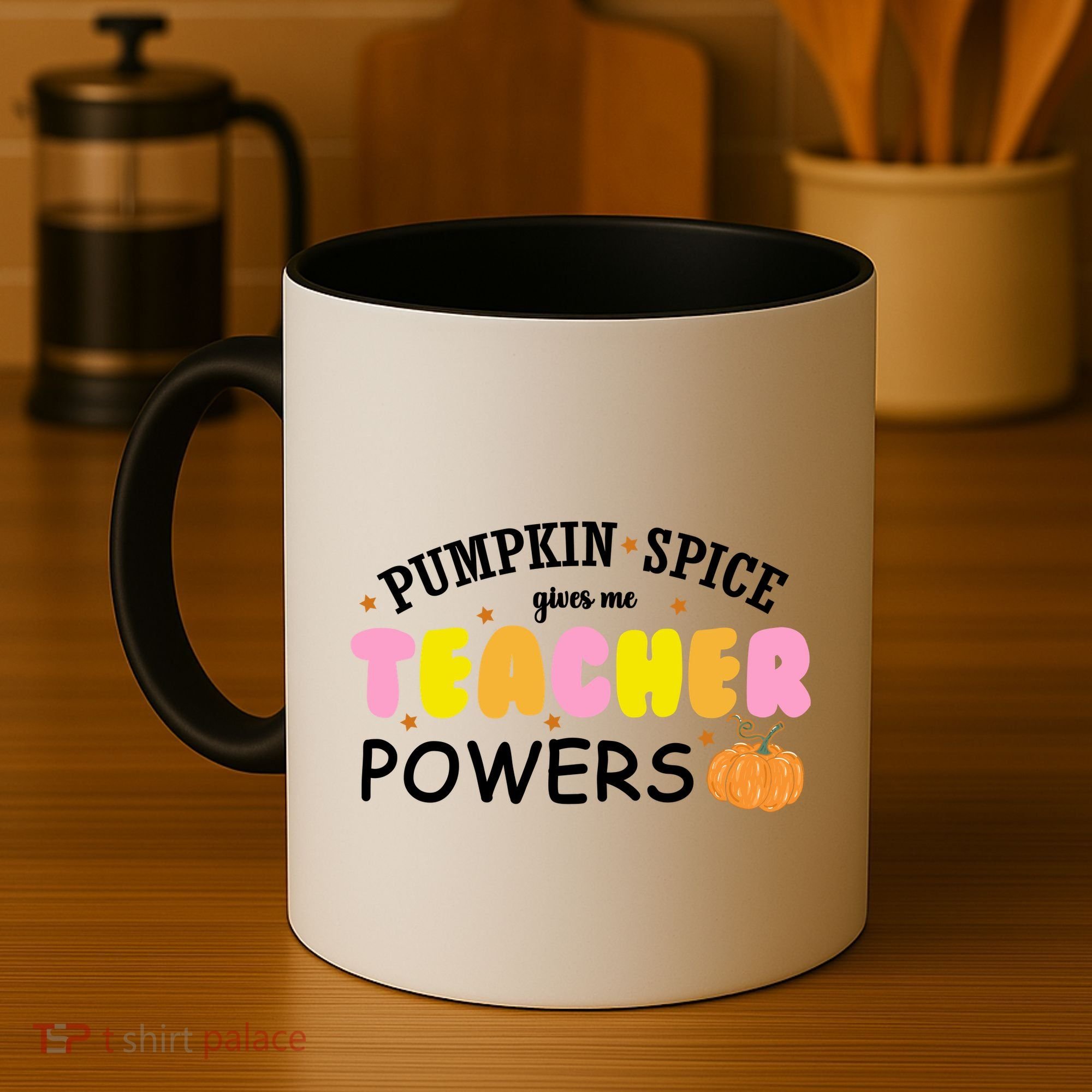 Pumpkin Spice Gives Me Teacher Powers Funny Fall Coffee Mug