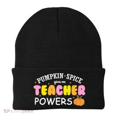 Pumpkin Spice Gives Me Teacher Powers Funny Fall Beanie