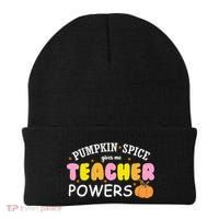 Pumpkin Spice Gives Me Teacher Powers Funny Fall Beanie thumb 0