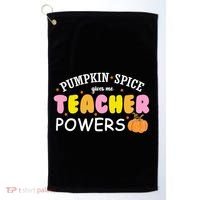 Pumpkin Spice Gives Me Teacher Powers Funny Fall Golf Towel thumb 0